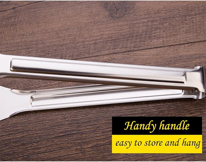 Tenta Tenta Kitchen Tongs Stainless Steel Buffet serving utensils Salad BBQ Tongs Heavy Duty Serving Food Tongs for Frying,Cooking,Clipping Toast Bread,Grilling,Pastry, Sandwich,12 Inch （3 Pack）
