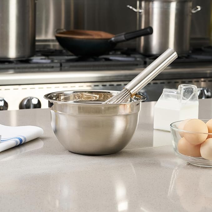 Restaurantware-Met Lux 12 x 2.5 x 2.5 Inch Baking Whisk, 1 French Whisk With Ergonomic Handle - Dishwashable, Won't Corrode, Stainless Steel , For Whipping, Baking, Or Cooking