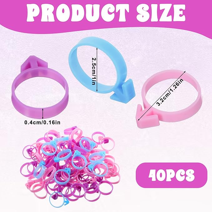120 Pcs Icing Bag Ties Silicone Pastry Bag Ties Reusable Piping Bags Tie for Dessert & Candy Decorating & Pastry Bags Cupcakes Cookies Seal (Blue, Rosy, Purple)