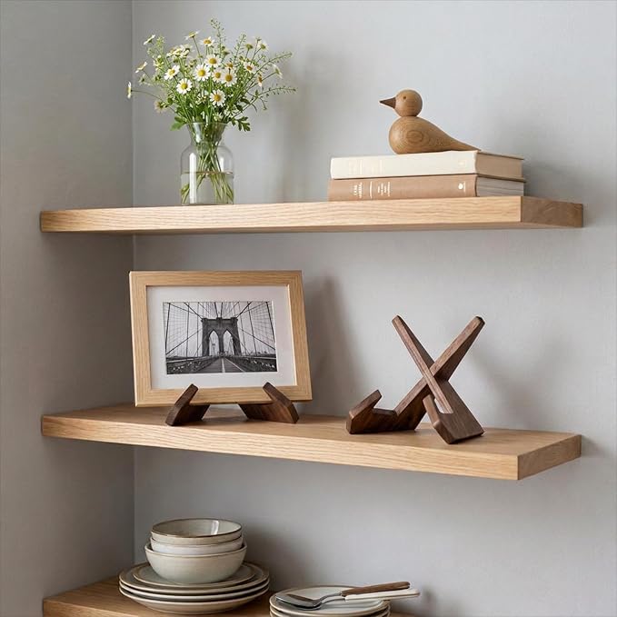 JJUNW Cookbook Stand, Recipe Book Holder for Kitchen Counter, Wooden Cookbook Holder, Rustic Cook Book Holder Stand - Rustic Brown