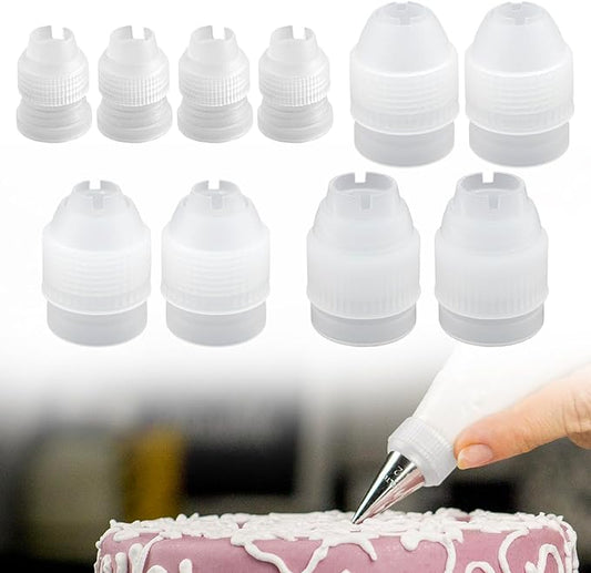 10 Pack Piping Bag Couplers for Icing Nozzles,4 different sizes（S 4PCS/M 2PCS/L 2PCS /XL 2PCS)