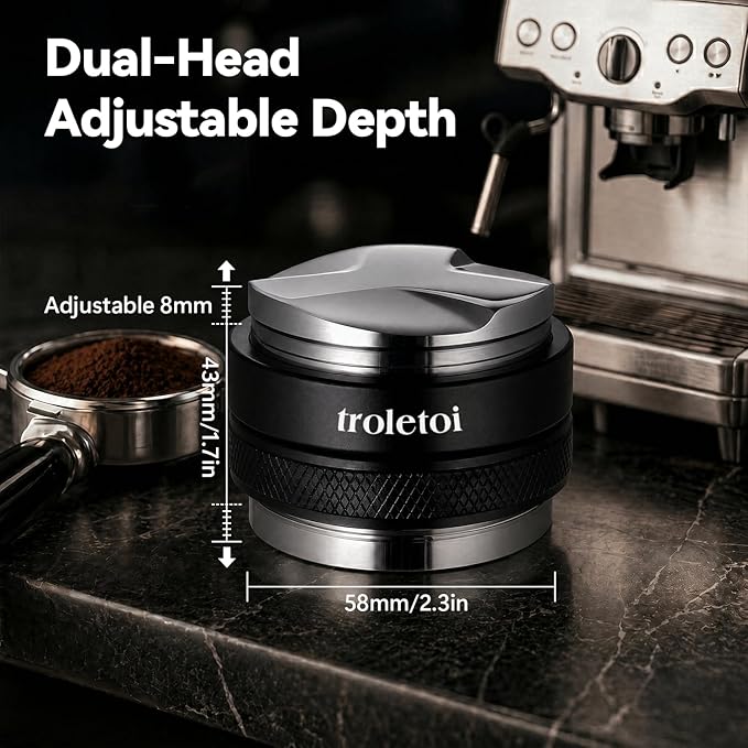 58mm Espresso Accessories Kit – Coffee Distributor & Tamper Leveler, WDT Tool, Dosing Funnel and Puck Screen Espresso Tools, 58mm Espresso Machine Accessories Set
