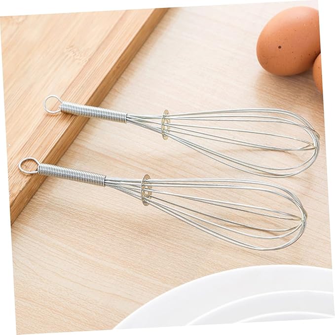 Mobestech Stainless Steel Handheld Balloon Whisk Manual Egg Frother Cooking Utensil for Home and Kitchen Use for Whisking Blending and Beating