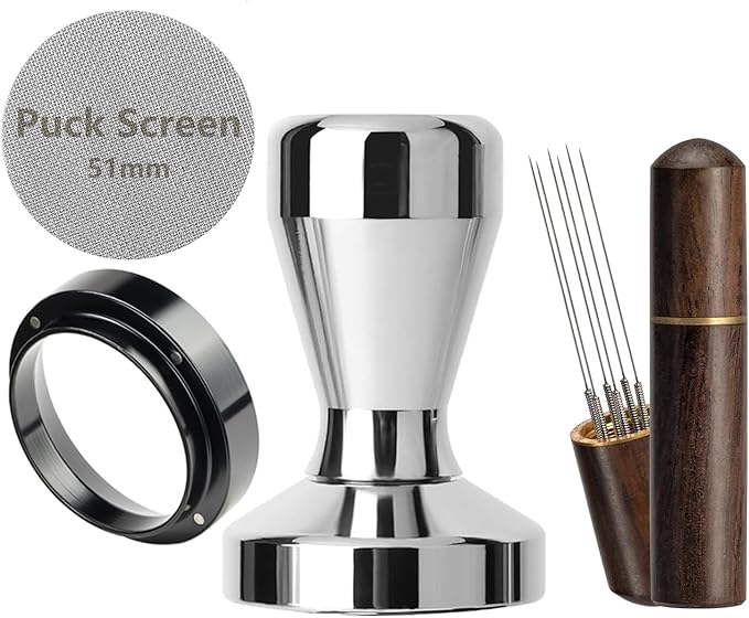 51mm Espresso Tamper Espresso Accessories Kit: Espresso Tamper Set, Coffee Tamper Espresso Tools Barista Tools | Espresso Kit Fits Espresso Coffee Machines of 51mm Portafilters