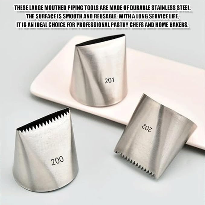 Piping Tips For Cake Decorating, Stainless Steel Icing Piping Nozzles For Pastry Fondant Decorating Tools (C)