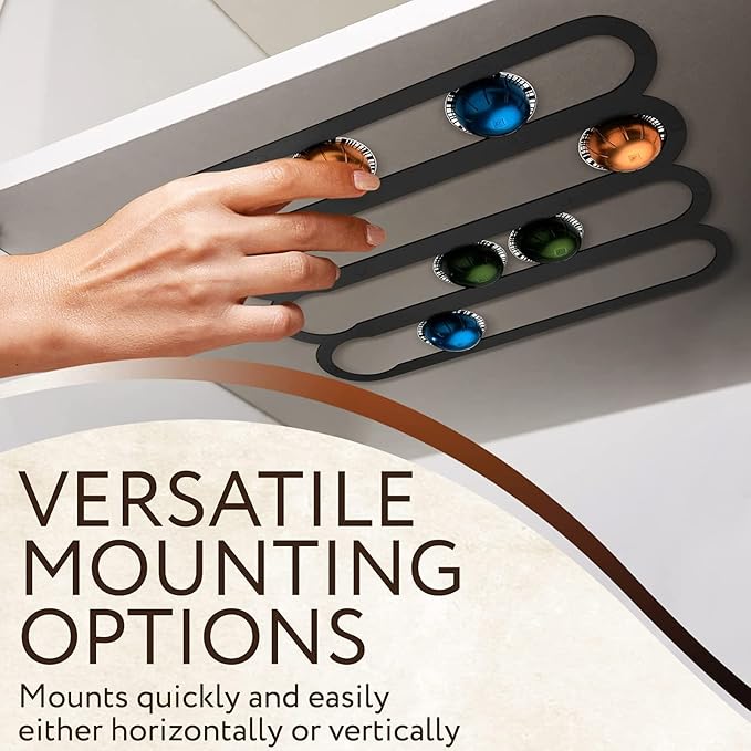 Coffee Capsule Holder, 14x11.75in Home Magnetic Coffee Pod Holder with Pre Applied Strong Adhesive Strip Magnetic Fridge Mount for VertuoLine Capsule Pods(plastic)