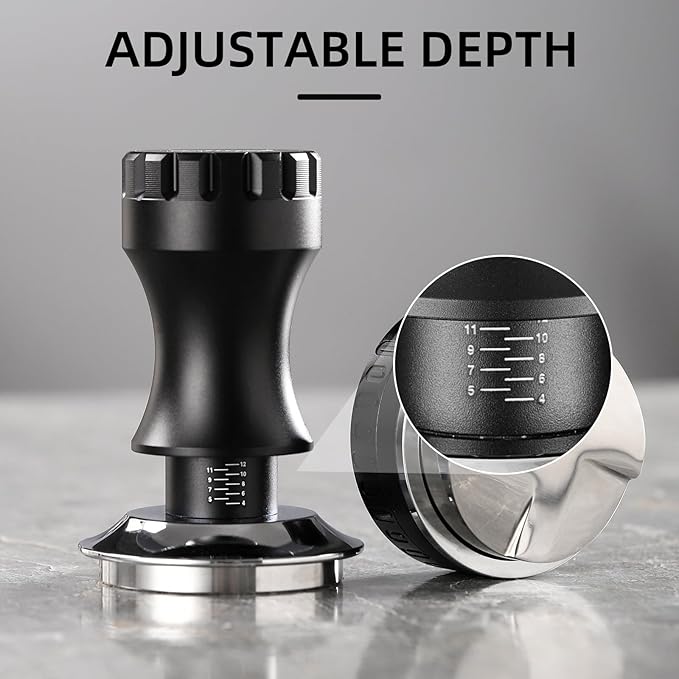 Bincoo Espresso Tamper 30lb Coffee Tamper-Stainless Steel Ground Tamper for Barista Home Coffee Espresso Accessories (Black01, 58mm)