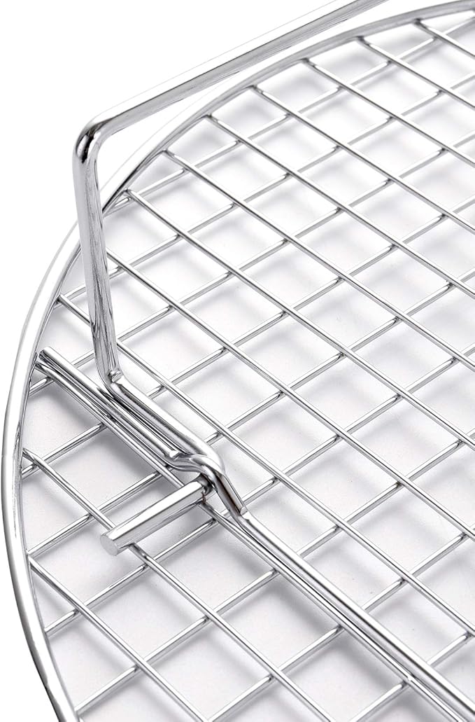 Foraineam 4 Pack 10.5 inch Steamer Rack Round Grilling Rack for Cooling Steaming Baking Cooking, Lifting Food in Pots, Cake Pan, Pressure Cooker and Oven