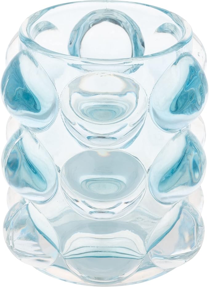 Karma, Lucia Hobnail Votive, Tea Lights Candle Holder, Glass Votive Candle Holders for Table Decorations, Baby Shower, Birthday Party, Weddings and Home Decor, Blue