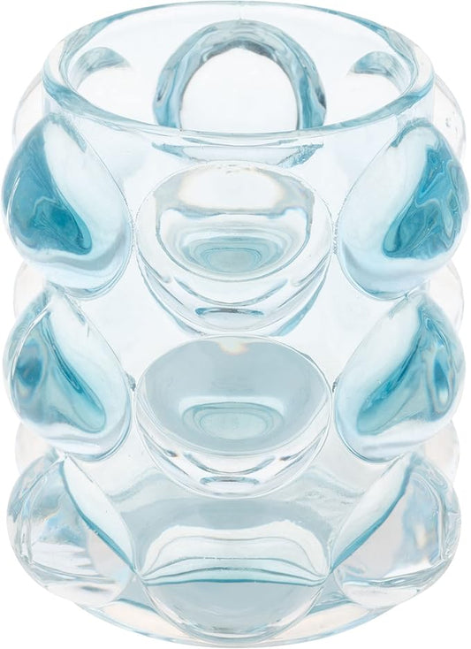 Karma, Lucia Hobnail Votive, Tea Lights Candle Holder, Glass Votive Candle Holders for Table Decorations, Baby Shower, Birthday Party, Weddings and Home Decor, Blue
