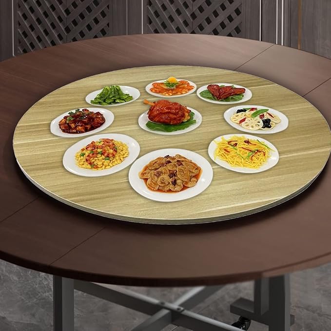 Large Wooden Turntable 360° Rotating Lazy Susan Round 50cm-100cm, Sturdy And Smooth Running, Round Rotating Serving Plate/Swivel Tray, For Passing Things Around The Dinner Table (Color : Walnut, Siz