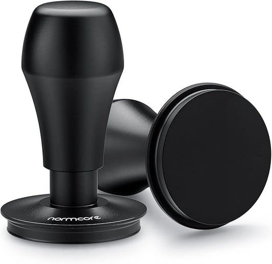 Normcore 58.5mm Espresso Coffee Tamper V4 - Spring Loaded Tamper With Titanium PVD Coating Flat Base -15lb / 25lb / 30lbs Replacement Springs