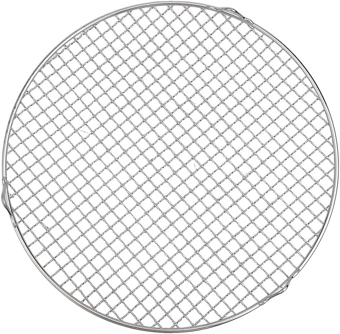 Stainless Steel Round Cooling Rack Wire Baking Grill Sheet Rack with 3 Legs for Pies Cakes Biscuits Pizza Barbecue Grilling Drying Steaming Draining Water Kitchen Tools Silver(35cm)