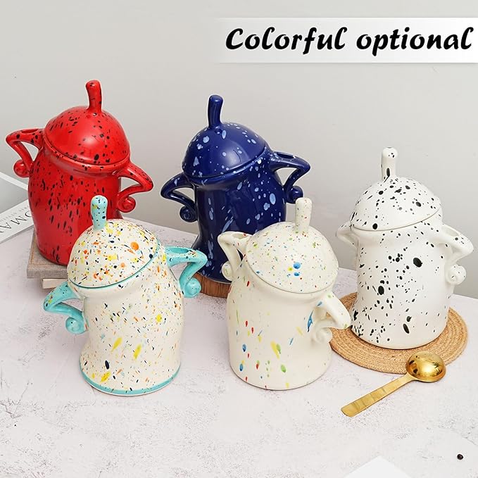 Canister With Attitude - Airtight Ceramic Kitchen Storage with Hands on Hips Design, Ideal for Flour, Sugar, Coffee, Tea & Beans, Sealed & Leak Proof (Cyan)