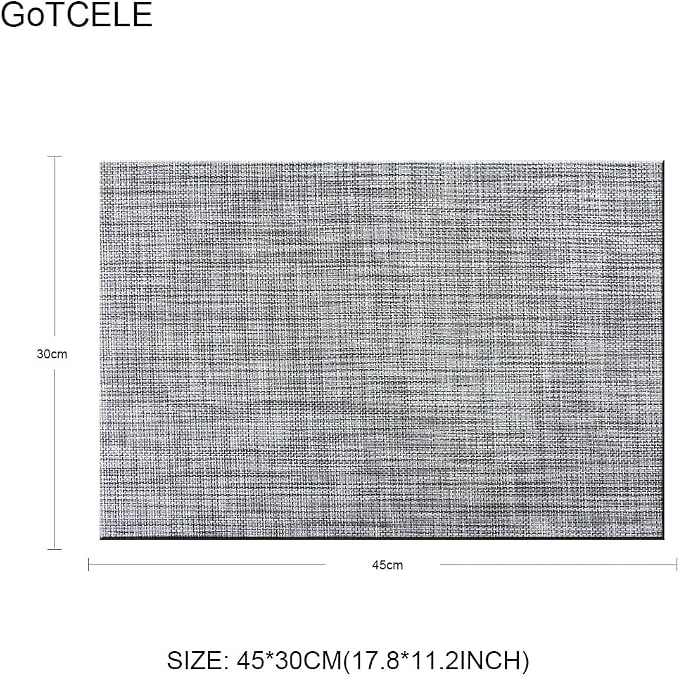 Placemats for Dining Table Mats Set of 6 Washable Easy to Clean PVC Placemat (placemats Set of 6, Smoky Gray)