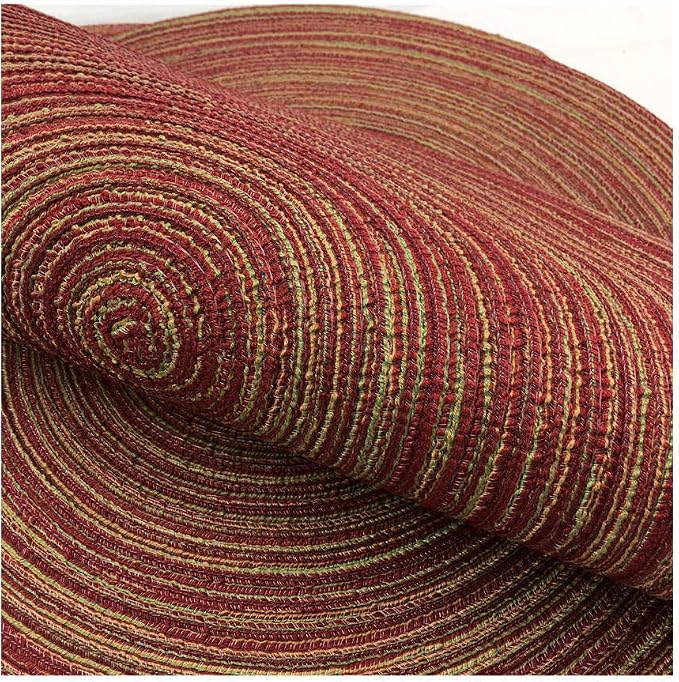 WAZAIGUR Red-A，Placemats,Round Placemats for Dining Table Set of 4 Woven Heat Resistant Non-Slip Kitchen Table Mats Diameter 14 Inch(Wine)