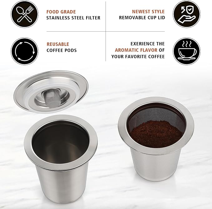 Reusable Stainless Steel Filter Cup for Cuisinart, Compatible with Cuisinart #SS-RFC HomeBarista Reusable Filter Cup, Upgraded Version (1 Pack)