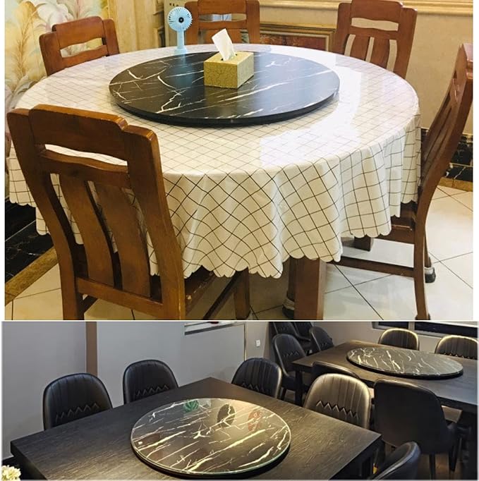 50-100cm Rotating Serving Plate Round Wooden Turntable - For Hotel Banquet Home Kitchen Dining Room Table Top Turntable, 360° Smooth Rotational, Easy To Share All Food (Color : White-B, Size : Ø1000