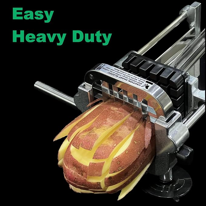 Eascandy French Fry Cutter, Heavy Duty Potato Slicer, Stainless Steel Potato Cutter with 3/8 Inch Blades for Sweet Potato, Carrot, Yam, Cucumbers.