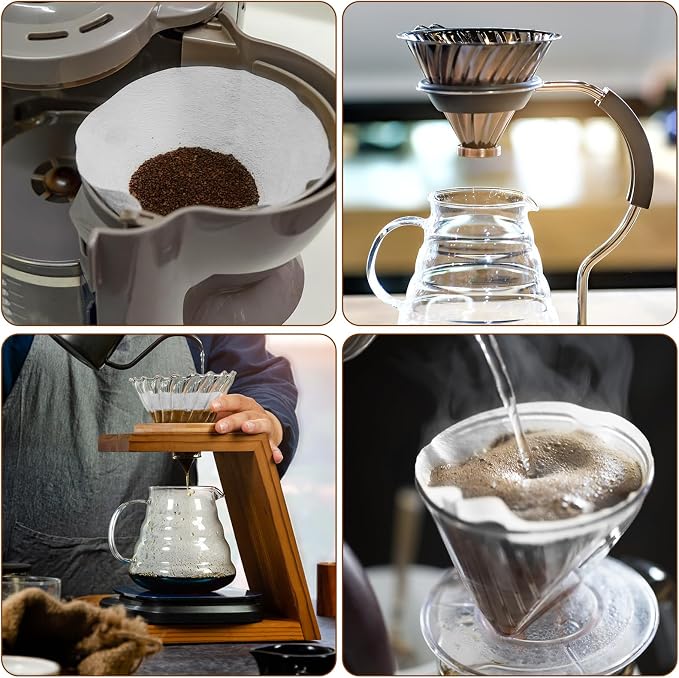 #2 Coffee Filters, 200 Count Cone Coffee Filters #2, Small White Paper Coffee Filter 2-4 cup for Pour Over and Drip Coffee Maker (2 Boxes, 200 Count Total)