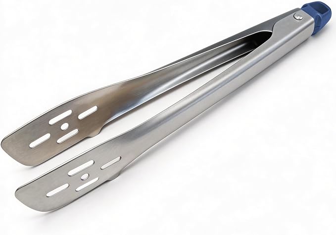 Kitchen Tongs, Food Grade Stainless Steel Cooking Tongs, Heat Resistant, Suitable for Grilling, Frying, and Salads, 12''