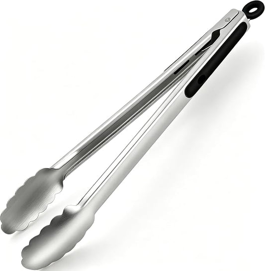 Grill Tongs, 17 Inch Extra Long BBQ tongs - Heavy Duty Kitchen Tong | 600 Degrees Heat Resistant Stainless Steel tong, Heavy Duty Metal Locking Tongs for Grilling, Cooking, Outdoor Barbecue