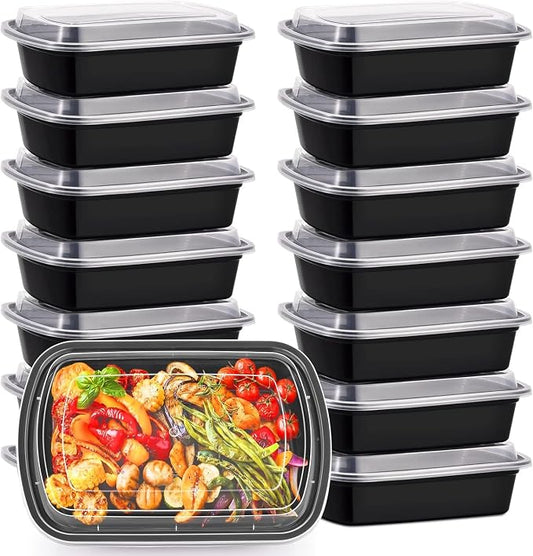 (50 Pack) 38oz Meal Prep Containers, Extra Large &Thick Food Storage Containers with Lids, Reusable Plastic,Disposable Bento Box,Stackable,Microwave/Freezer/Dishwasher Safe, BPA Free SALE
