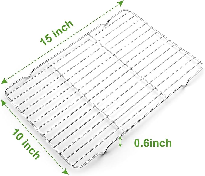 Decymis Cooling Rack and Baking Rack with Stainless Steel, 2 - Pack 10 x 15 Inches Heavy Duty Cooling Racks for Cooking and Baking, Sturdy Cookie Cooling Rack, Easy to Clean Oven & Dishwasher Safe