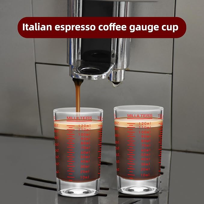 3Pcs Shot Glass Measuring Cup, 4 Ounce Heavy Base Jigger, Espresso Shot Glasses, Liquid Cup, Round Shot Glasses, Small Cups for Vodka, Whiskey, Tequila, Espresso, Liquor (3, Red)