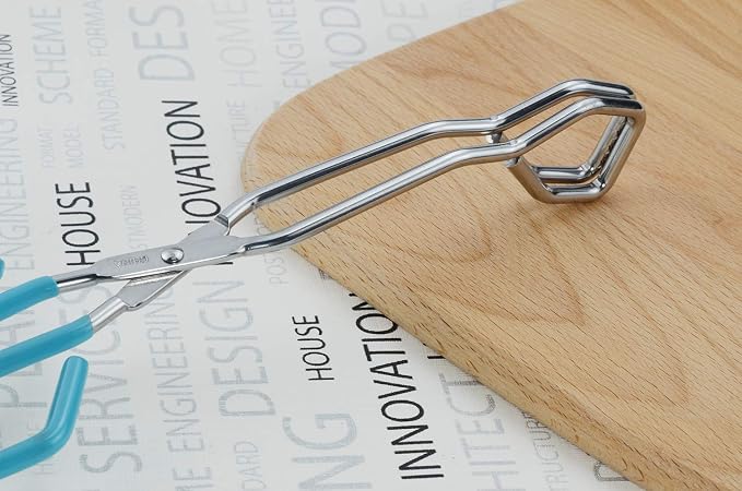HINMAY Kitchen Scissor Tongs 11-Inch Heavy Duty Stainless Steel Scissor Cooking Tongs