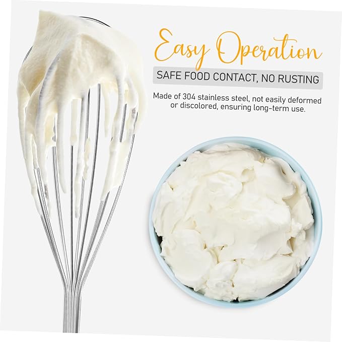 Stainless Steel Balloon Whisk Hand Whisking Tool for Cooking Mixing and Beating Eggs Comfortable Grip Multi Functional Kitchen Utensil for Baking and Food Preparation