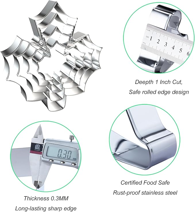 Maple Leaf Cookie Cutter Set Large - 5 Inch, 4 Inch, 3 Inch, 2 Inch - Fall Leaves Autumn Cookie Cutters Shapes Fondant Molds for Baking - Stainless Steel