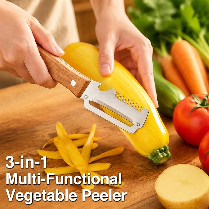 Vegetable Peeler, 2026 Upgrade Multifunctional Stainless Steel Peeler, 3 in 1 Vegetable Peeler for Kitchen, Kitchen Gadgets Tool for Fruit Pumpkin Peeling Potato Carrot Veggie Peeler (2Pcs)