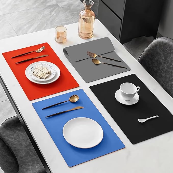 Large Silicone Heat Resistant Mat 23.6” x 15.7”, Nonslip Mats for Kitchen Counter, Countertop Protector, Nonstick Waterproof Craft Table Placemat，2 Pack Silicone Mats (Gray)