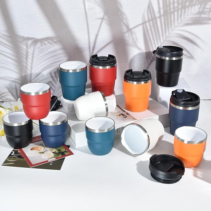 CHLJAR 6oz Espresso Cups, Insulated Espresso Cups Set of 2, Expresso Shots Cup, Stainless Steel Shot Glasses for Coffee, Portable Espresso Travel Mug for Camping