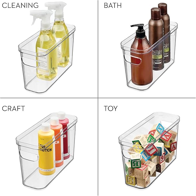 iDesign Plastic Pantry Bin for Kitchen Organizing - Storage Bin with Handles - Set of 2 - Clear