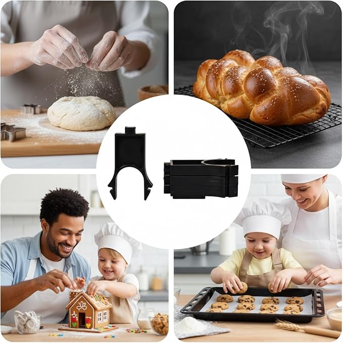 16Pcs Cooling Rack Stacker Clips – Stackable Cooling Rack Organizer for Baking Sheets & Wire Racks, Space-Saving Rack Stacking Clips for Cookies, Bread & Pastries, Black