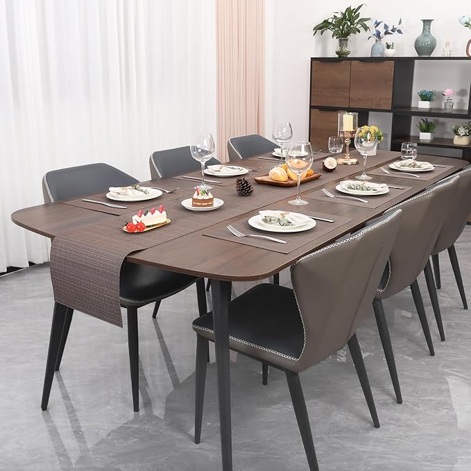 Myir JUN Placemats Set of 6, Vinyl Woven Placemats Place Mats Indoor Washable Table Mats Non-Slip Place mats for Dining Table (Coffee, Set of 6)