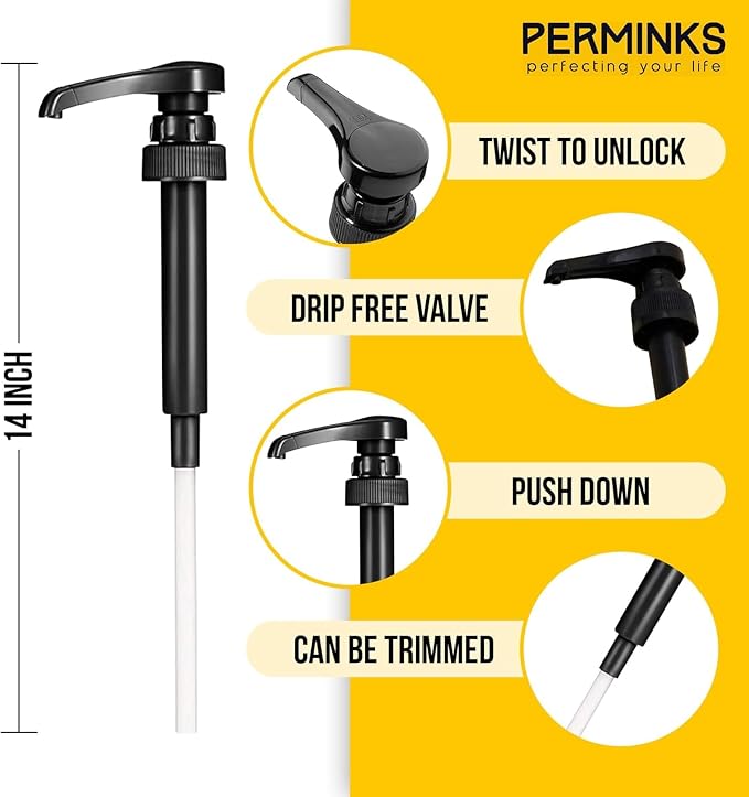Syrup Pumps Compatible with Torani and Davinci Bottles (25.4 oz-750ml) (Set of 6, Black)