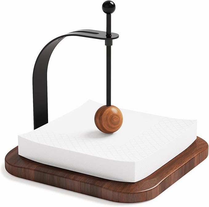 Napkin Holder for Table, Wood Napkin Holders for Paper Napkins, Cocktail Napkin Holder, Suitable for Kitchen, Restaurant, Bar, Office, Parties, Home Décor, Hotel, Cafe (Walnut Wood)