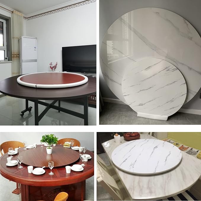 50-100cm Rotating Serving Plate Round Wooden Turntable - For Hotel Banquet Home Kitchen Dining Room Table Top Turntable, 360° Smooth Rotational, Easy To Share All Food (Color : Red-brown, Size : Ø50