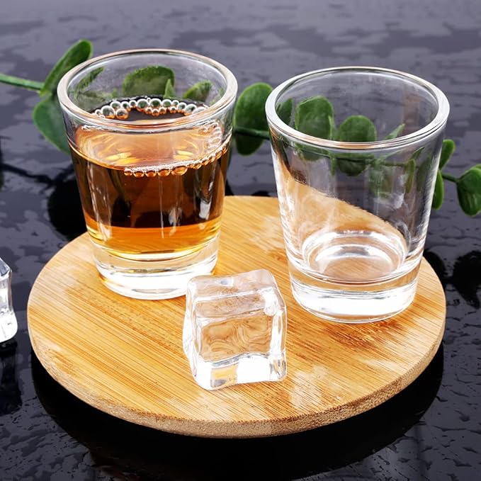 Heavy Base Shot Glasses, 1.5 oz Sets of Clear Shot Glass (6 Pack), Measuring Cup for Espresso, Liquid, and Wine - Heavy Glass (Glass, 6Pack)
