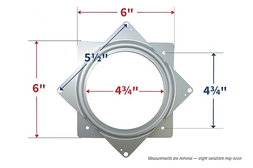 Shepherd Hardware 9548 6-Inch Square Lazy Susan Turntable, 500-lb Load Capacity