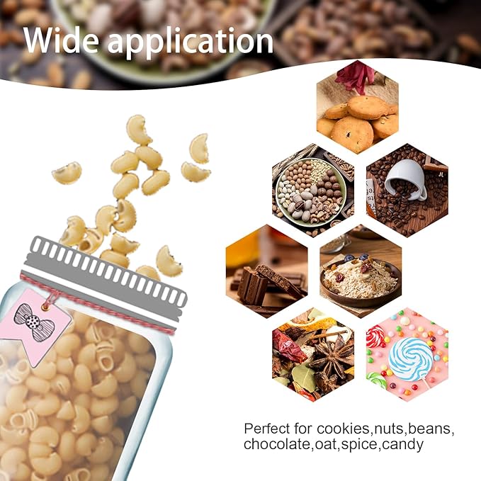 45Pcs Mason Jar Zipper Bags Resuable Snack Bags Portable Food Storage Snack Zipper Bags for Kitchen Travel Camping Picnic Organizer (15S 15M 15L)