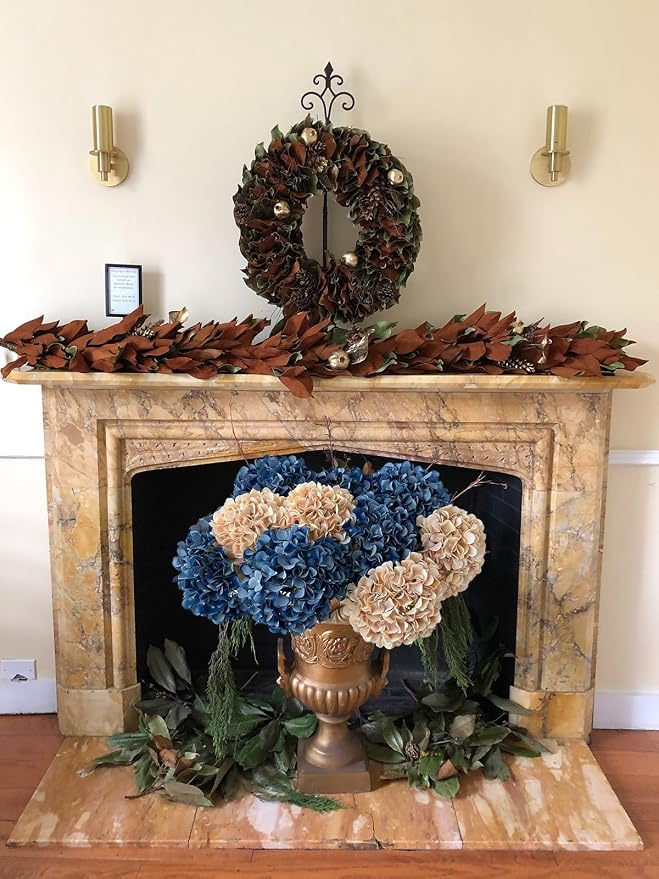 ZYTUYO 5 Pcs Light Coffee Silk Hydrangeas Artificial Flower Boho 20'' Faux Hydrangeas for Fall Indoor Home Decor Spring Kitchen Living Room Outdoor Porch Wedding Flower Arrangement