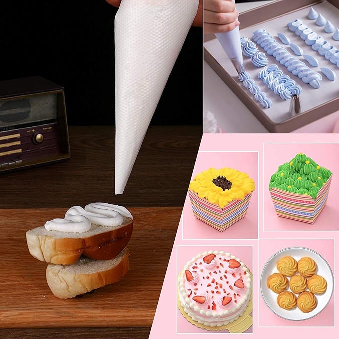 400 Pcs Piping Bags Disposable 12 Inch Anti-Burst Pastry Bags, Tipless Icing Piping Bag for Cake, Cream Frosting and Cookie Decoration Supplies