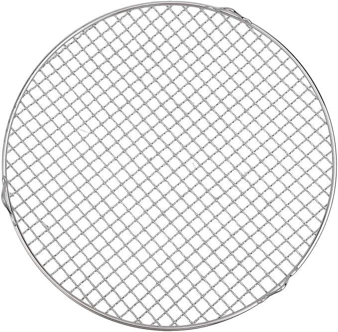 Round Cooling Rack, 201 Stainless Steel Wire Grid With 3 Legs, Electrolytic Polished For Baking, Grilling, Steaming And Food Drying In Kitchen Oven(35cm)