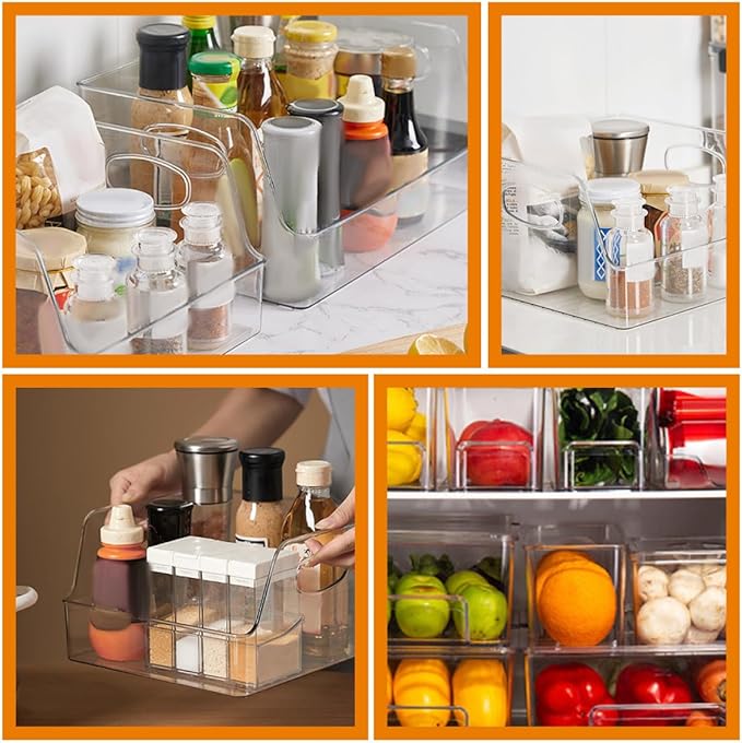 Large Capacity Fruit Storage Box and Kitchen Fruit Organizer 2pcs Set Plastic Food Container for Pantry and Fridge Storage