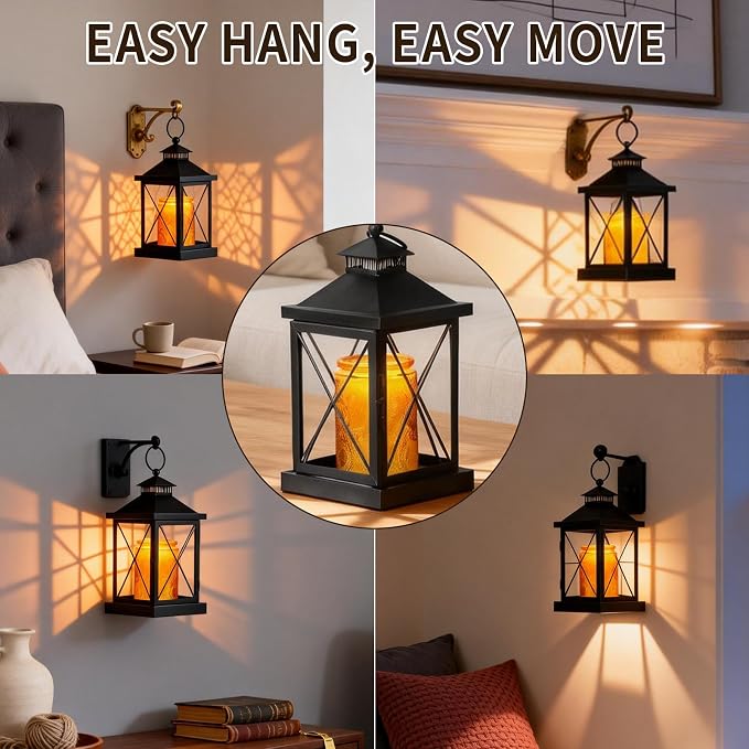 Candle Warmer Lamp with Timer, Dimmable Candle Lamp, Compatible with 3 Wick Candles, Vintage Lamp Candle Warmer for Bedroom Home Living Room Decor, Wax Melt Warmer with 2 Bulbs (Black)
