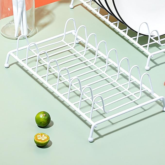 Dish Drying Rack, 11 x 6in Small Dish Rack for Kitchen Counter Metal Kitchen Plate Storage Drainer Utensil Holder Display Racks for Cabinet